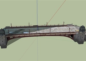 某现代拱形高架桥设计SU(草图大师)模型