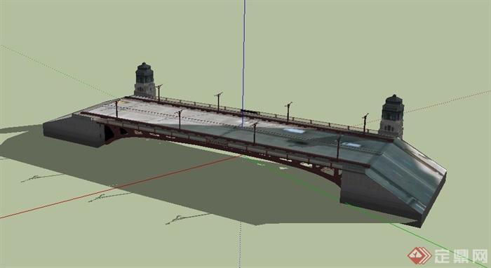 某现代拱形高架桥设计SU模型(2)