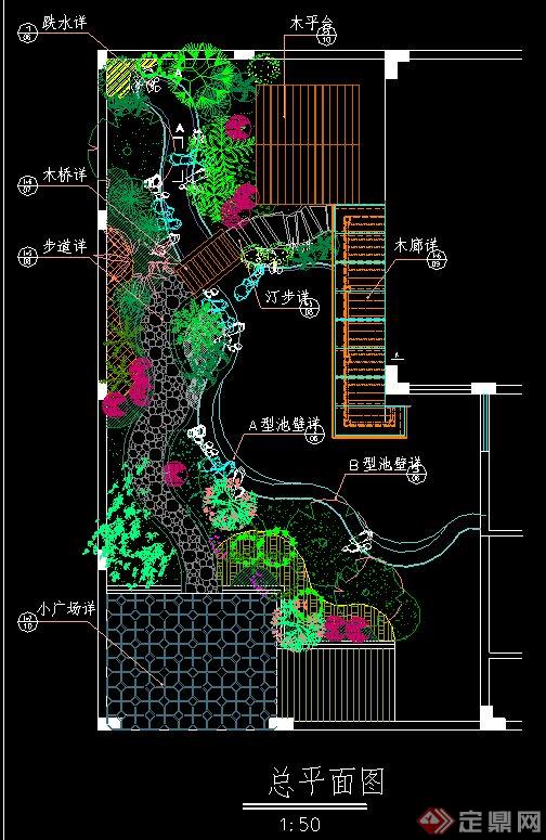 某滨水园林景观设计CAD施工图