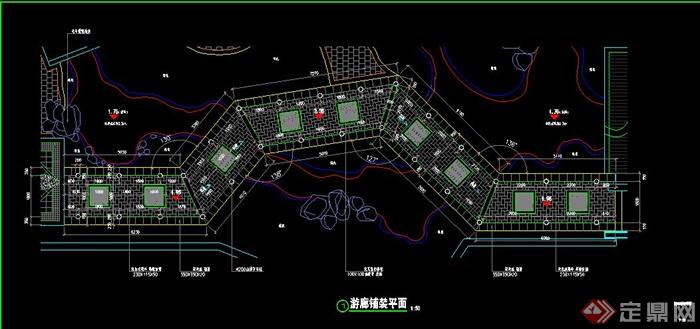某中式游廊设计CAD方案图（带实景图）(3)