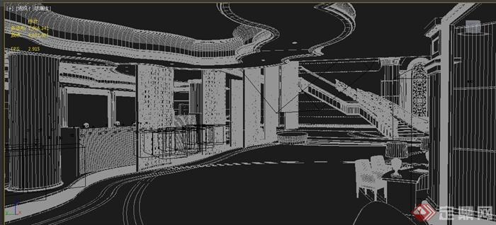 某欧式会所大堂室内装饰设计3dmax模型(5)
