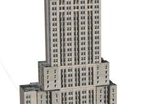 某栋办公大楼建筑设计SU(草图大师)模型