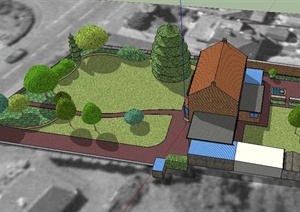 某多层住宅建筑景观规划设计SU(草图大师)模型