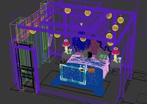 某间简欧卧室装饰设计3DMAX模型