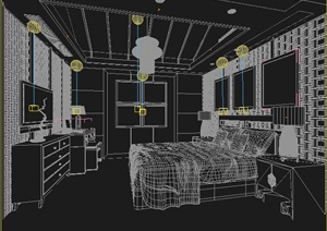 住宅空间卧室装饰设计3dmax模型