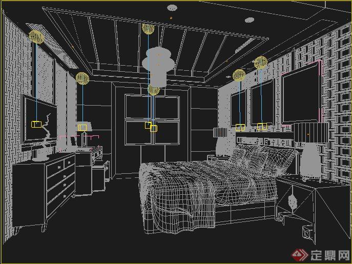 住宅空间卧室装饰设计3dmax模型(1)