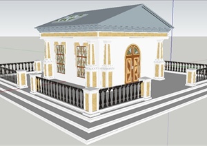 欧式风格小礼堂建筑设计SU(草图大师)模型