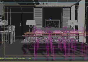 某住宅空间客厅餐厅室内设计3dmax模型
