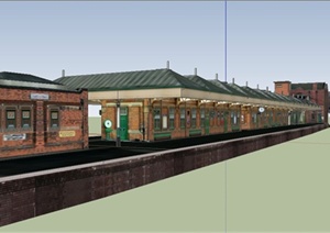 某铁路小站台建筑设计SU(草图大师)模型