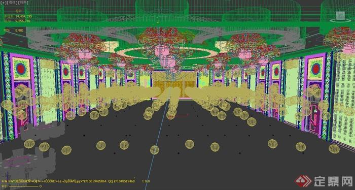 酒店宴会厅装修设计3DMAX模型(1)