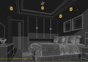 某现代住宅室内卧室空间装修方案设计3DMAX模型