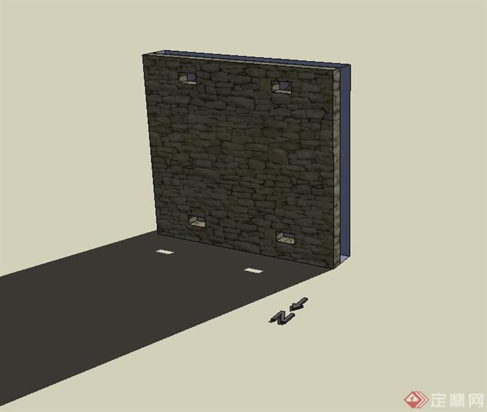某石砌隔墙设计SU模型(2)