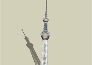 某高层信号塔建筑设计SU(草图大师)模型