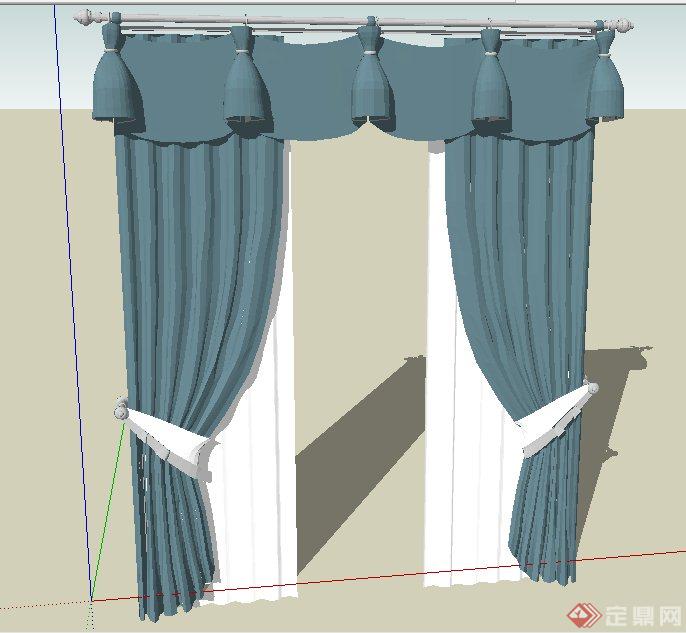 室内装饰窗帘su模型(1)