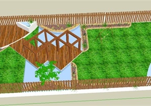 某园林景观休闲花园景观设计SU(草图大师)模型