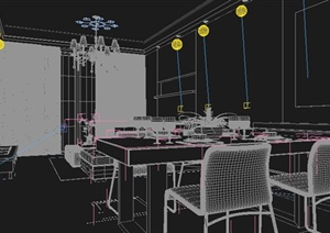 现代风格住宅客餐厅装饰设计3dmax模型