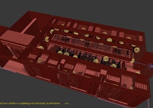 中式餐厅空间装饰设计3DMAX模型