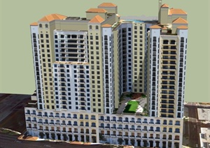 某城市商住楼建筑设计SU(草图大师)模型