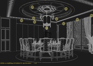 中式餐厅包厢装饰设计3DMAX模型