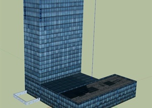 一栋商业办公综合楼建筑设计SU(草图大师)模型