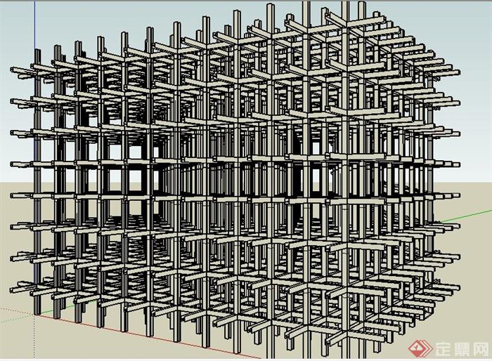 某多层建筑物框架su模型(2)