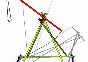 某三角投石器SU(草图大师)模型