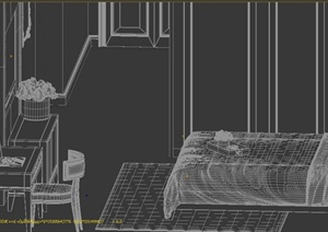 某现代住宅室内大床卧室装修设计3DMAX模型