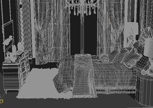 家装某卧室室内装饰设计3dmax模型