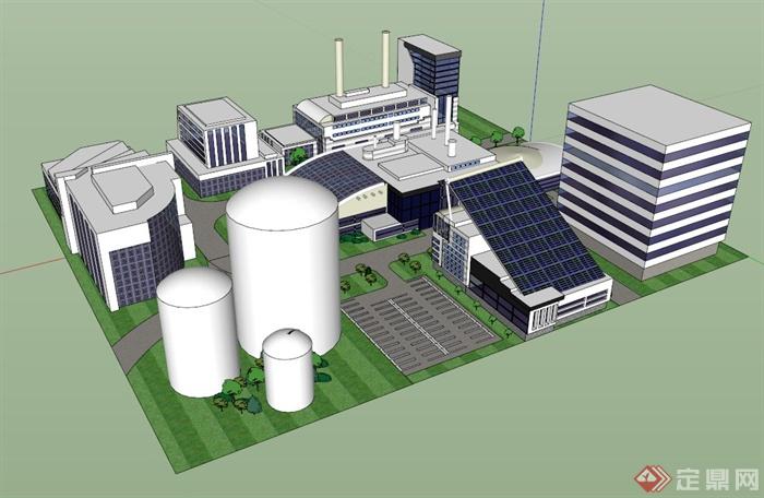 某太阳能设备厂建筑设计SU模型(1)