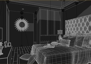 摩普现代欧式风格卧室装修设计3DMAX模型