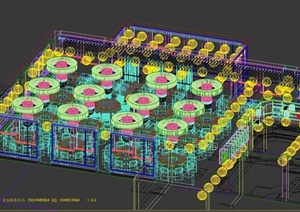 某现代风格酒店宴会大厅装修设计3DMAX模型