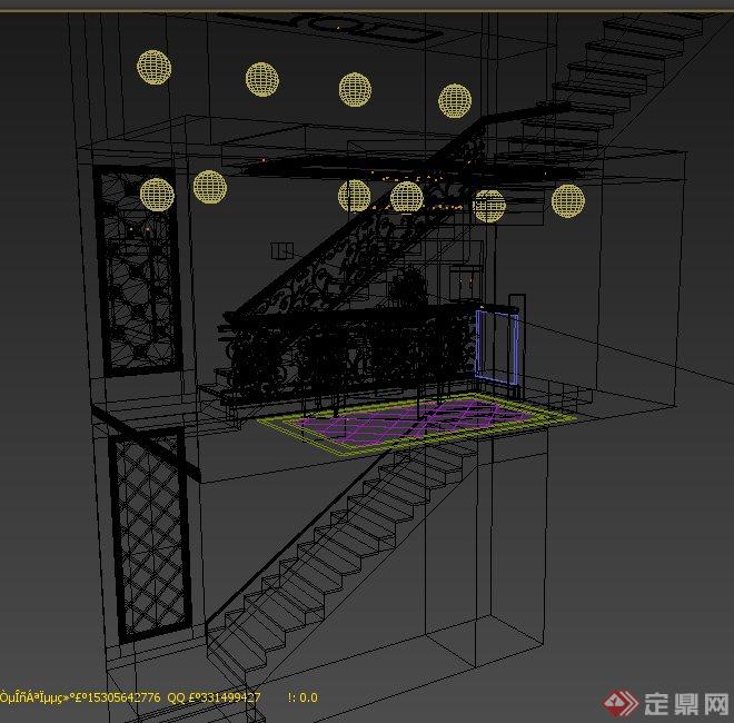 楼梯间装饰设计3DMAX模型(2)