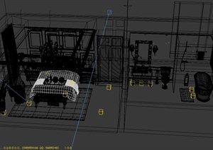 带卫生间卧室装饰设计3DMAX模型