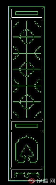 古中式建筑门设计CAD立面图(1)