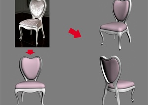 新古典风格椅子家具3dmax模型