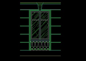 某现代室内窗子与围栏设计CAD图