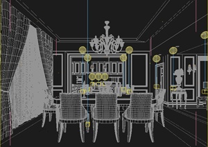 家装餐厅及厨房室内设计3dmax模型