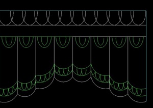 一扇窗帘设计CAD立面图1