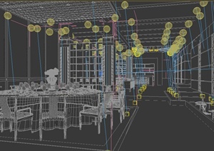 某现代餐厅室内家装设计3DMAX模型