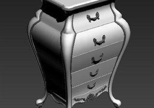 新古典欧式五斗柜家具3dmax模型