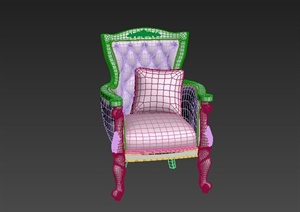 某新古典家具酷爵浅色休闲椅设计3DMAX模型