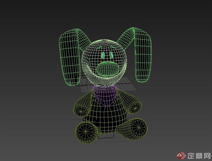 某现代兔子猪玩具设计3DMAX模型(1)