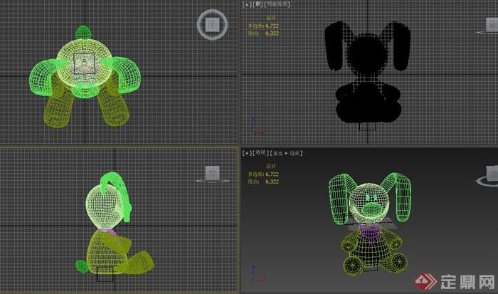 某现代兔子猪玩具设计3DMAX模型(2)