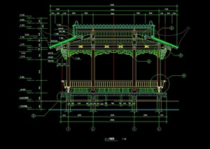 五款古典中式亭子设计CAD图