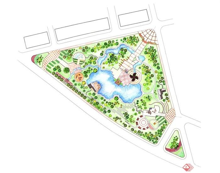 现代某公园景观设计CAD方案图+3DMAX模型+JPG效果图(2)