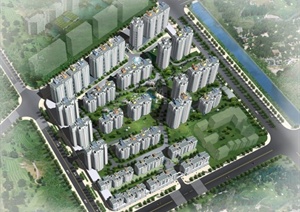 杭州某高层商住小区建筑设计施工图（含效果图）