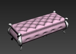 酷爵浅色床尾凳设计3DMAX模型