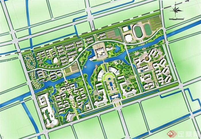 杭州某大学学校规划设计JPG方案(1)