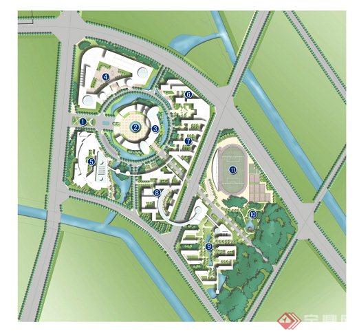 杭州某大学两个校区学校规划设计JPG方案(11)