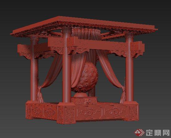 中式风格景观凉亭3DMAX模型(1)